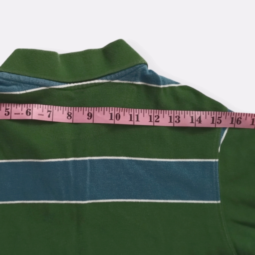 Arizona Youth Striped Short Sleeve Polo Shirt. Size L /G (14-16). Blue, Green - Picture 7 of 13